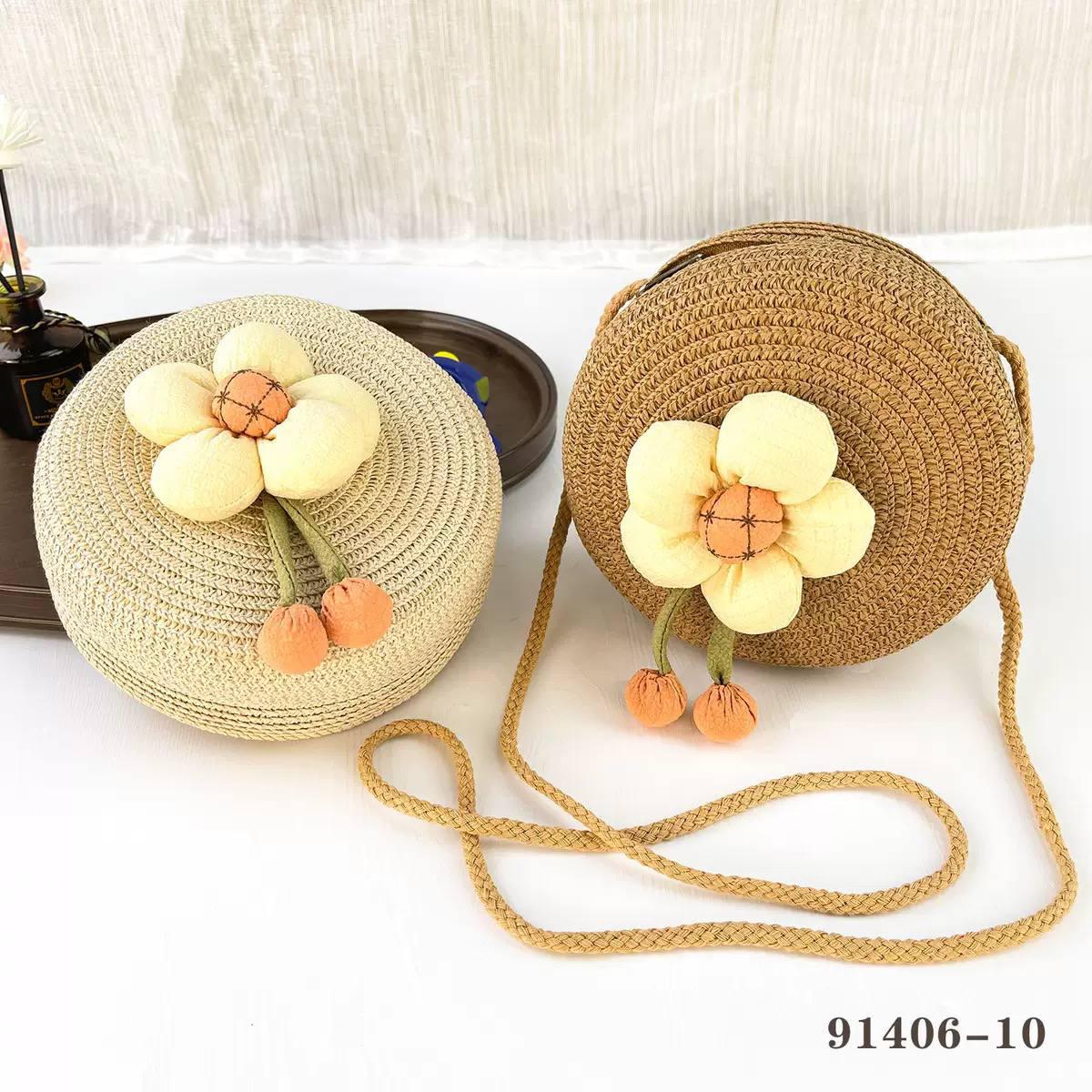 Cute Flower Design Kids Crossbody Bag – Handmade Round Sling Bag