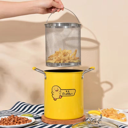 Cute Cartoon Fried Pot – Multifunction Cooking & Frying Pot with Glass Lid