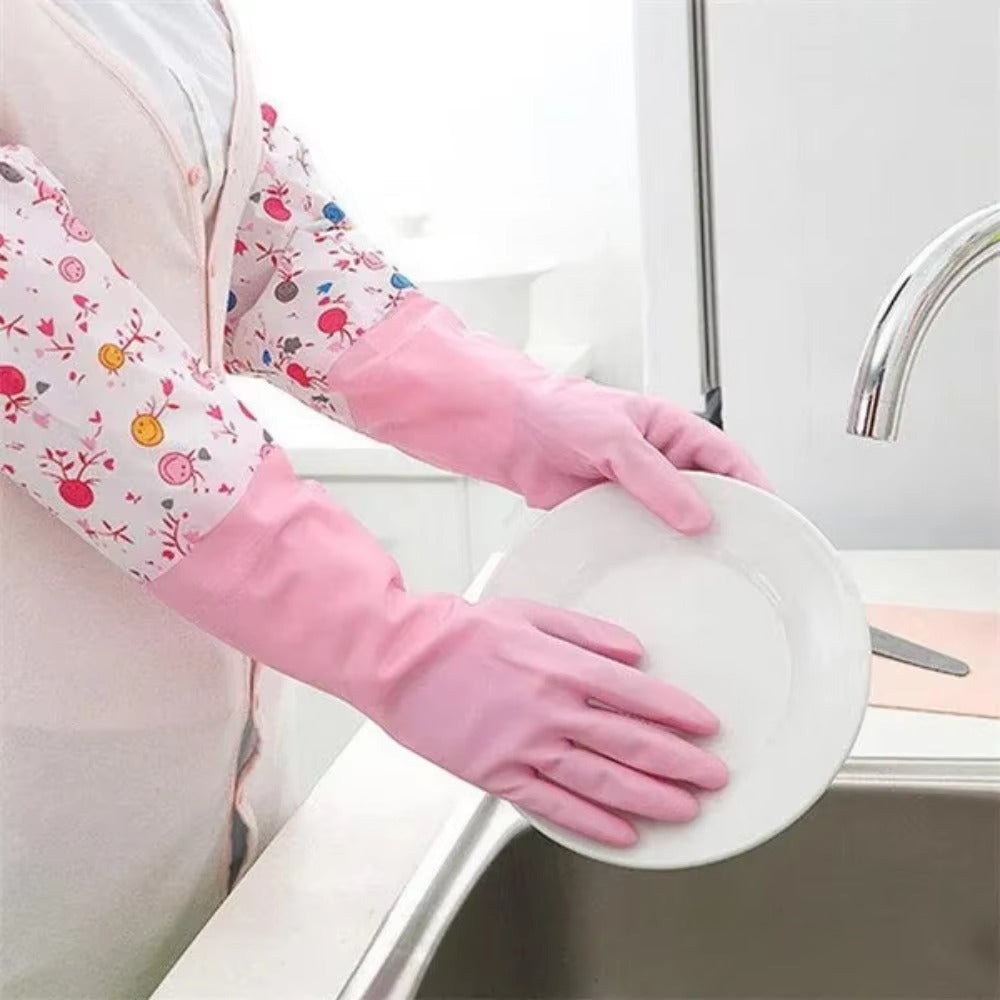 Long Waterproof Rubber Cleaning Gloves